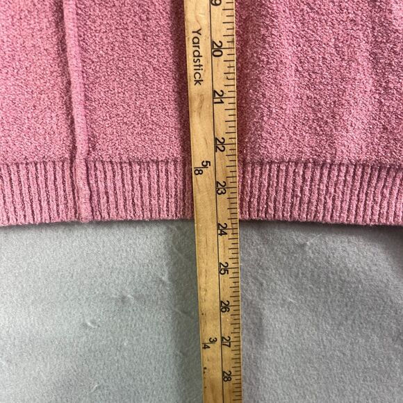 We The Free People Sweater Womens Large Pink Cropped  Pullover Knit V Neck Nubby - Picture 7 of 8